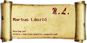 Martus László névjegykártya